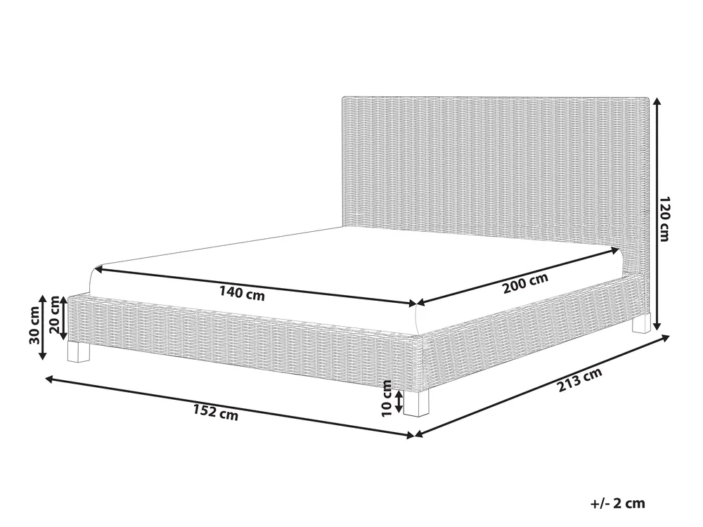 Bed Rattan SALBRIS 140 x 200 cm (EU Double) Natural_869725