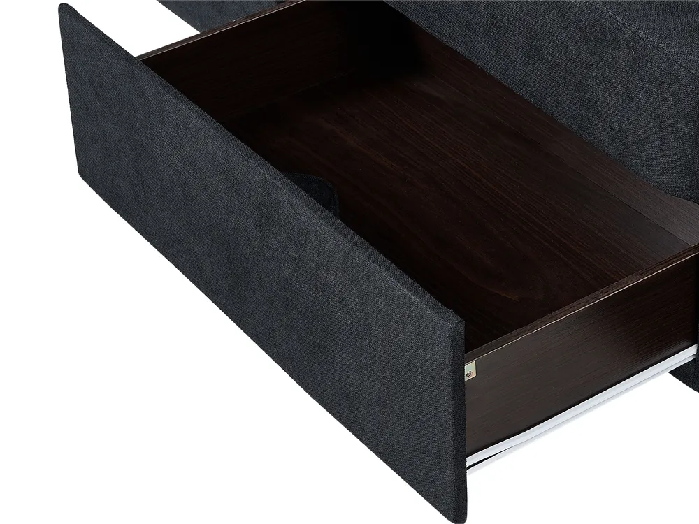 Divano letto 3 posti FALSTER con contenitore Tessuto Nero_878880