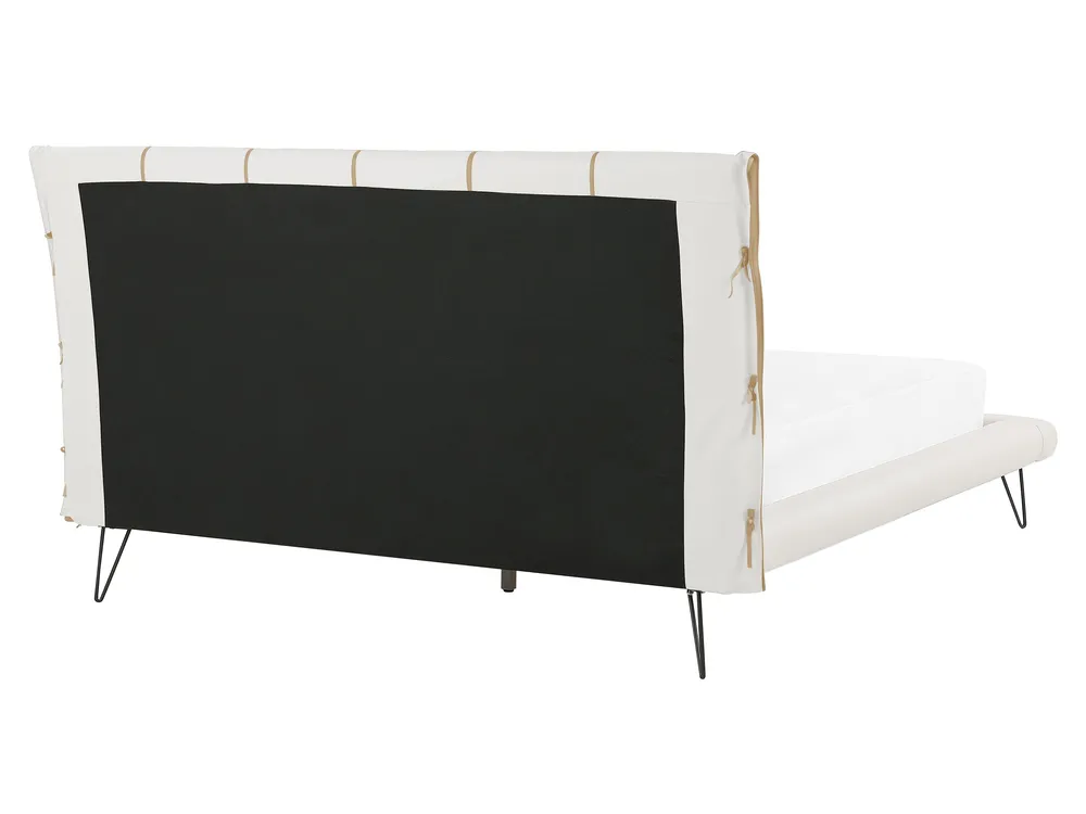 Bed Faux Leather BETIN 160 x 200 cm (EU King Size) Light Beige_788914