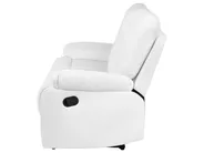 Canapea cu recliner manual cu 3 locuri BERGEN Piele ecologică Alb_681560