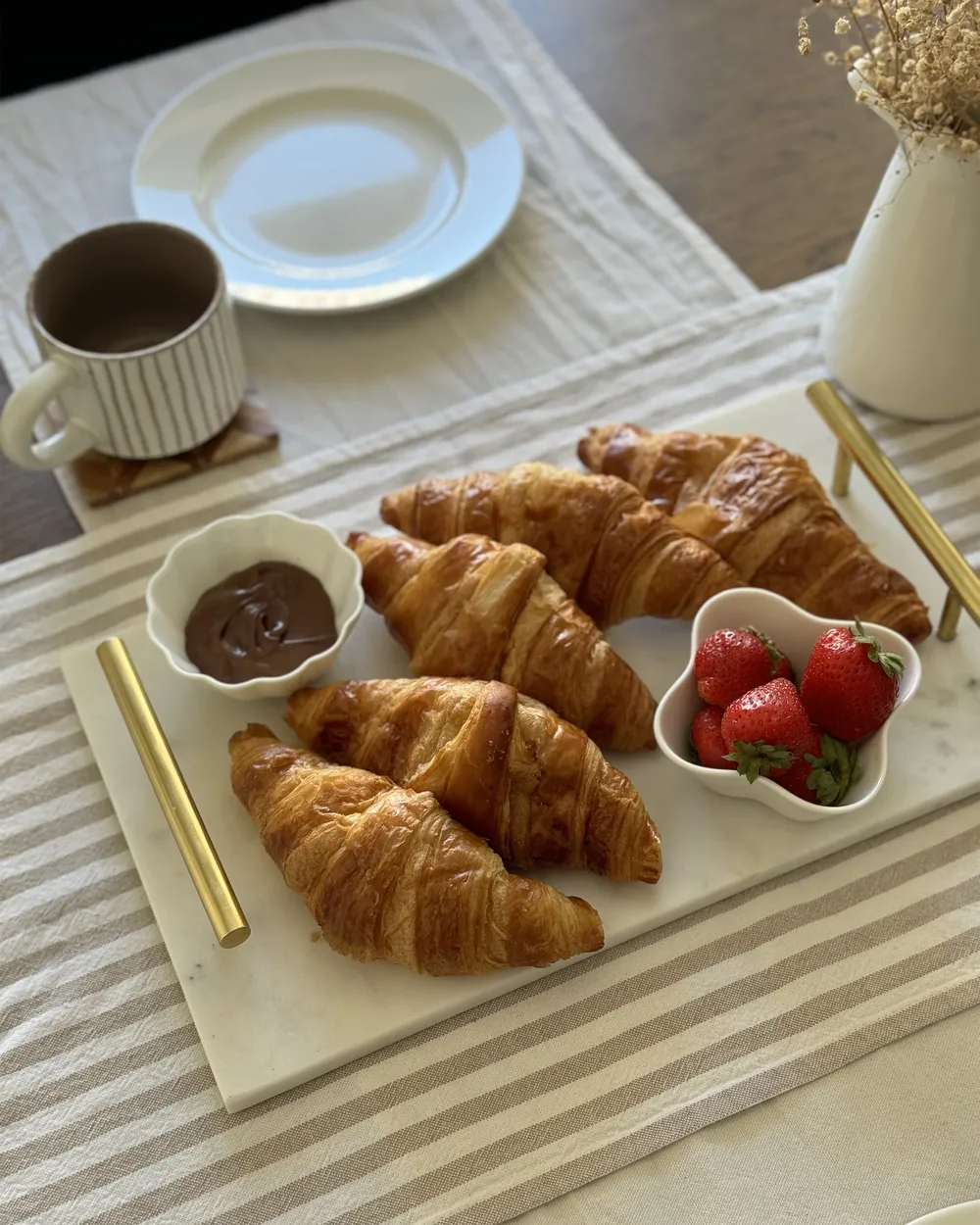 Taca do serwowania marmurowa biała DIMARI_946566