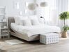Łóżko regulowane tapicerowane 160 x 200 cm beżowe DUKE_771740