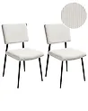 Conjunto de 2 sillas de comedor STURGIS Pana Blanco crema