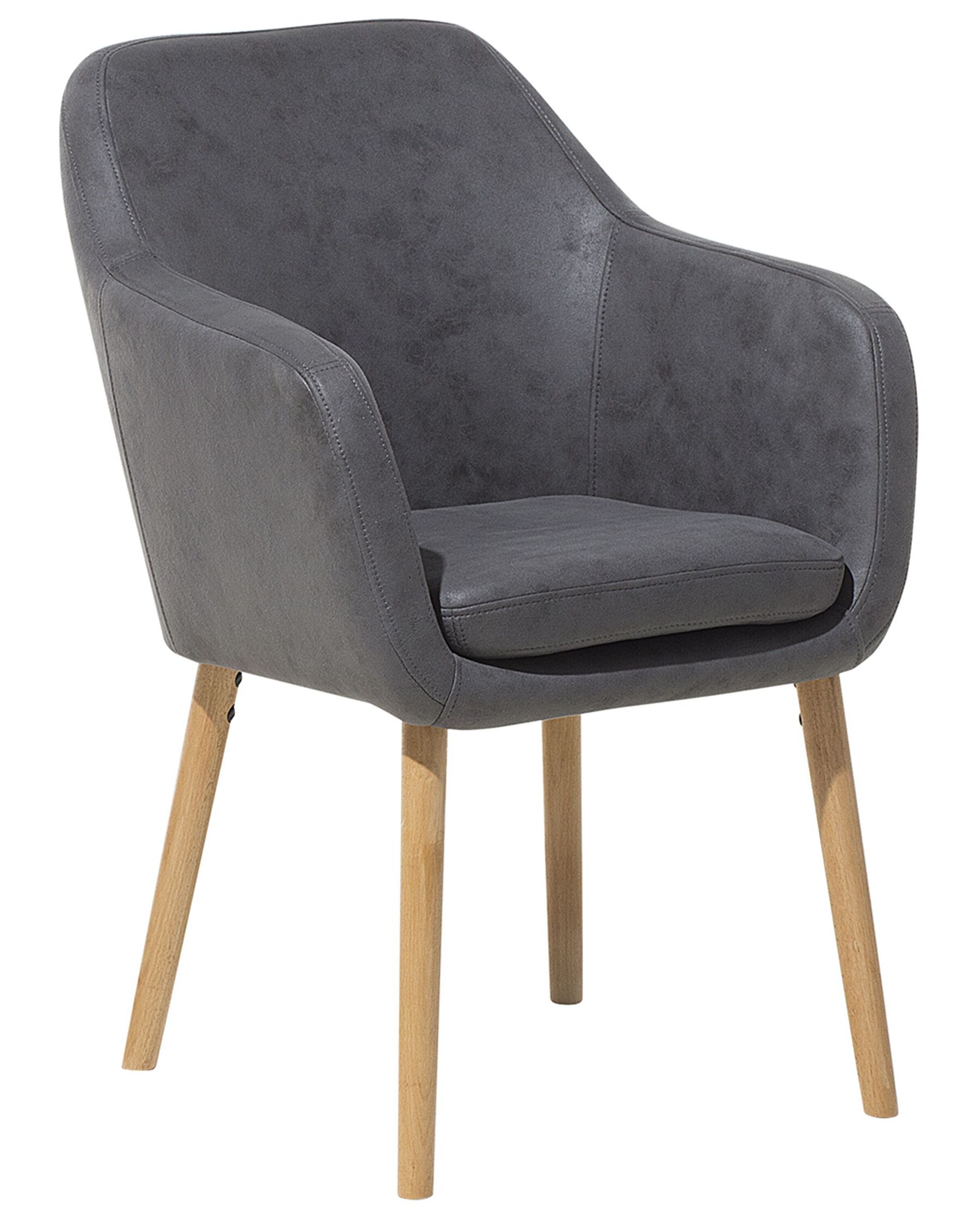 Jedálenská stolička z umelej kože sivá YORKVILLE_693065