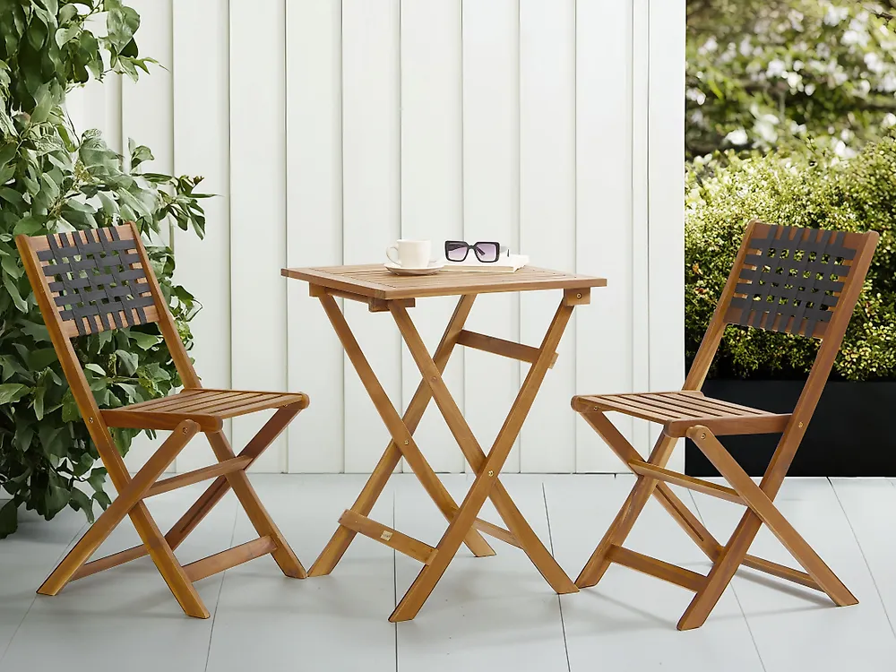 Bistro Set CONIOLO Acacia Wood Brown/ Black_1184088