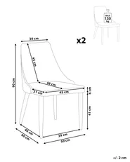 Set of 2 Dining Chairs CAMINO Fabric Light Grey_805860