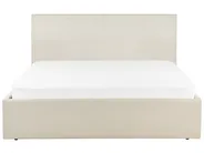 Bett mit Stauraum ORBEY Stoff Hellbeige 140 x 200 cm_906915