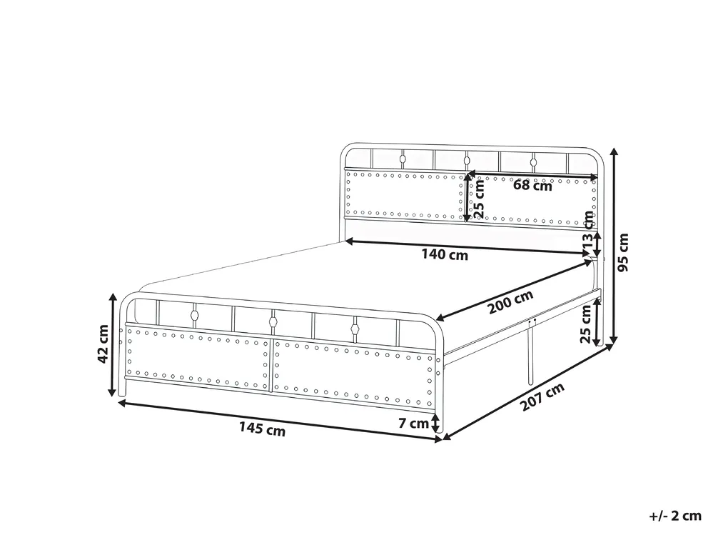 Bett mit Lattenrost Metall BREUILLET 140 x 200 cm Schwarz_1033483