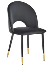 Set di 2 sedie da pranzo MAGALIA Velluto Nero_767851