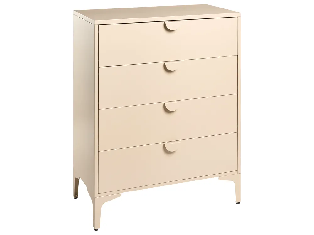 Komoda 4 szuflady ARDURA Metal Beżowy