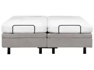Adjustable Bed without Headboard Fabric DUKE II 160 x 200 cm (EU King Size) Light Grey_952152