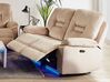 Canapé de salon électrique inclinable en velours beige 2 places avec LED et port USB BERGEN_835293