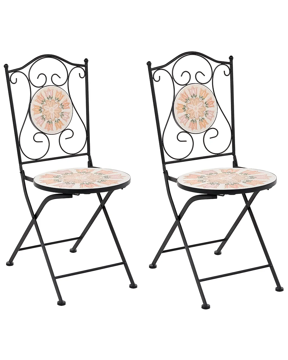 Set de 2 scaune de grădină SETTALA Pliabil Metal Multicolor