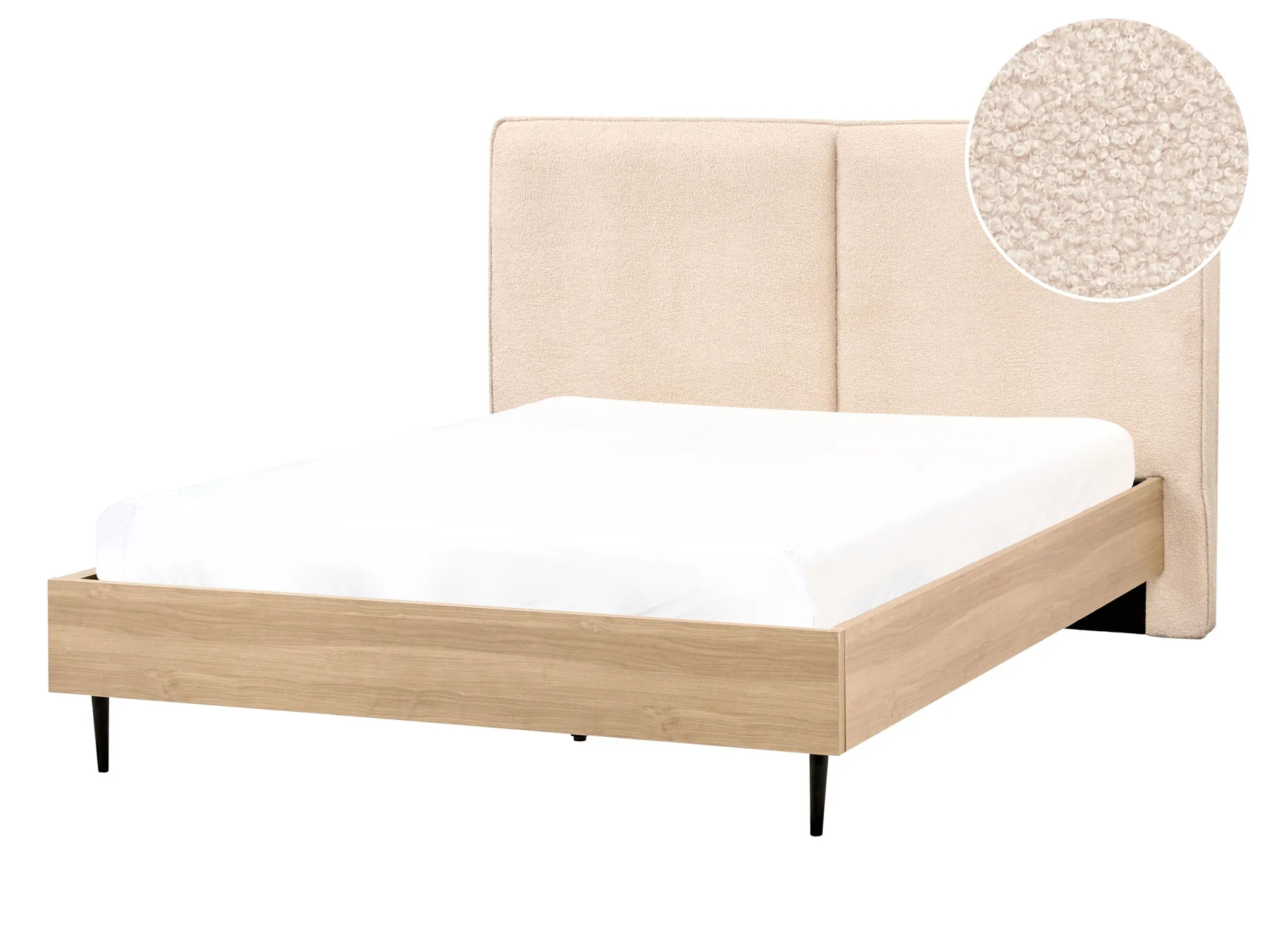 Bett mit Lattenrost Bouclé IZERNORE 140 x 200 cm Beige_971384