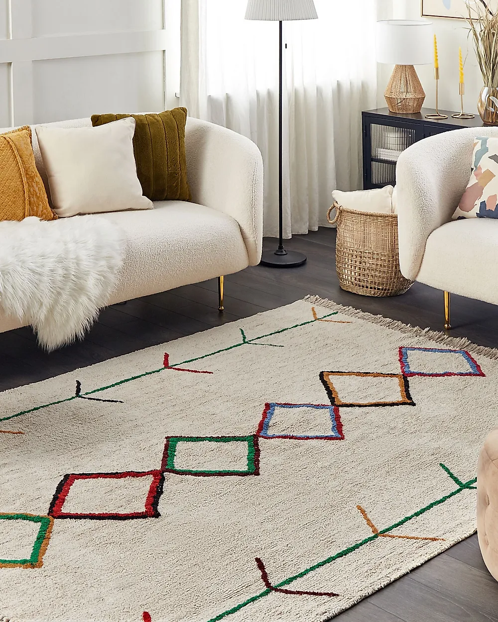 Rug CETMI Beige 160 x 230 cm Cotton_1184383
