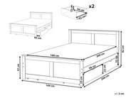 Bed with 2 Drawers DAUPHIN Pine Wood Light Brown 160 x 200 cm (EU King Size)_1059877