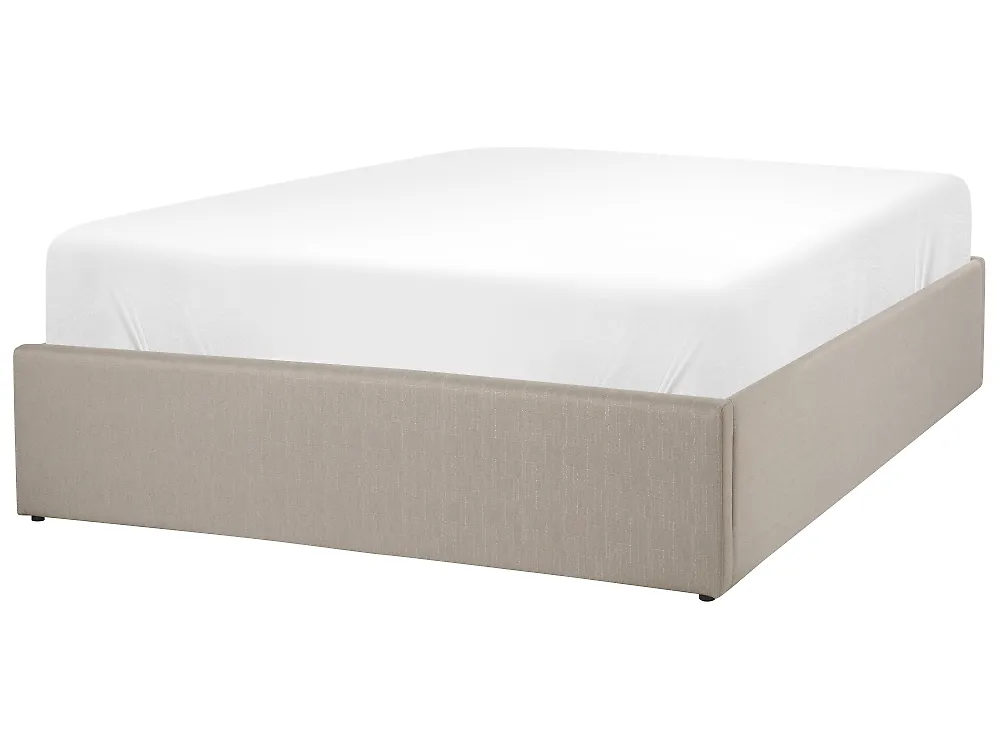 Ottoman Bed without Headboard DINAN Fabric Taupe 120 x 200 cm (EU Small Double)_1187470