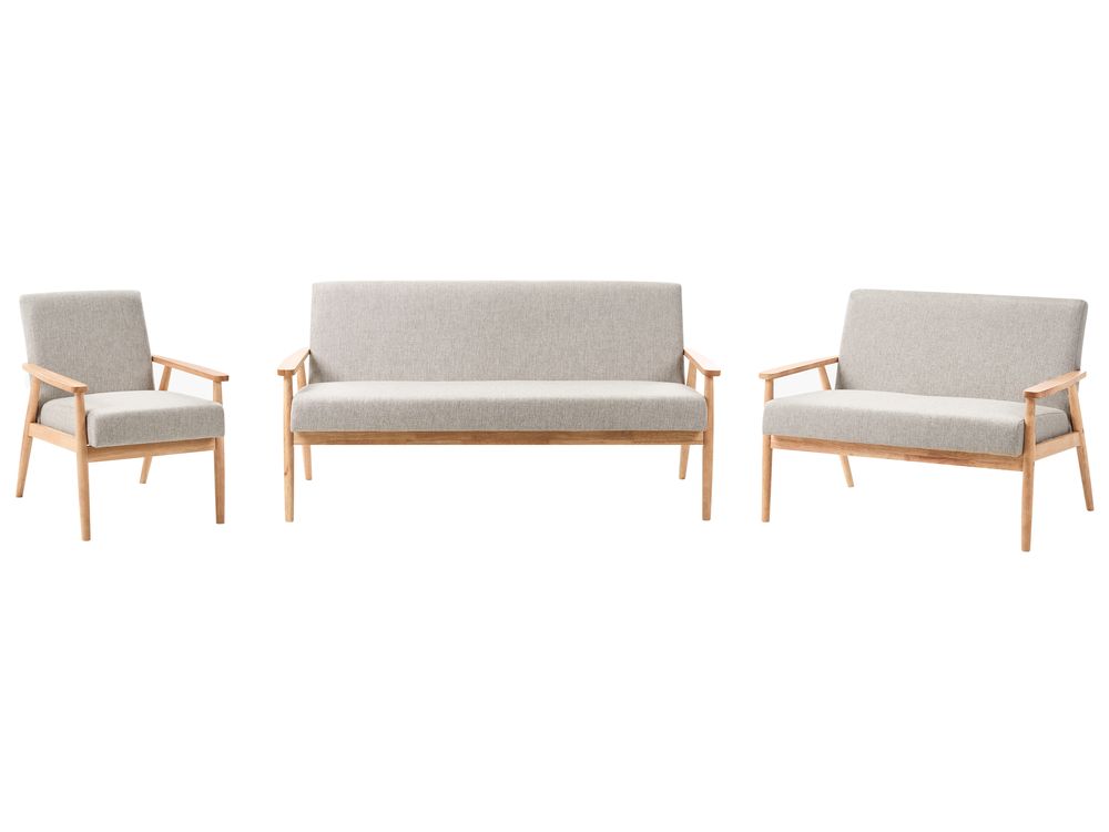 Sofa Set 6-Sitzer ESRUM Stoff Hellbraun / Grau