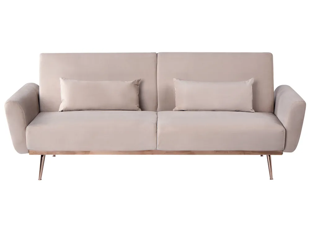 Sofa Bed 3 Seater EINA Velvet Taupe