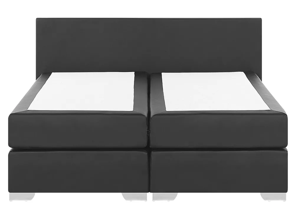 Boxspringbett Kunstleder PRESIDENT 160 x 200 cm Schwarz_35851