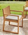 Set of 8 Certified Acacia Wood Garden Dining Chairs with Taupe Cushions SASSARI II_931147