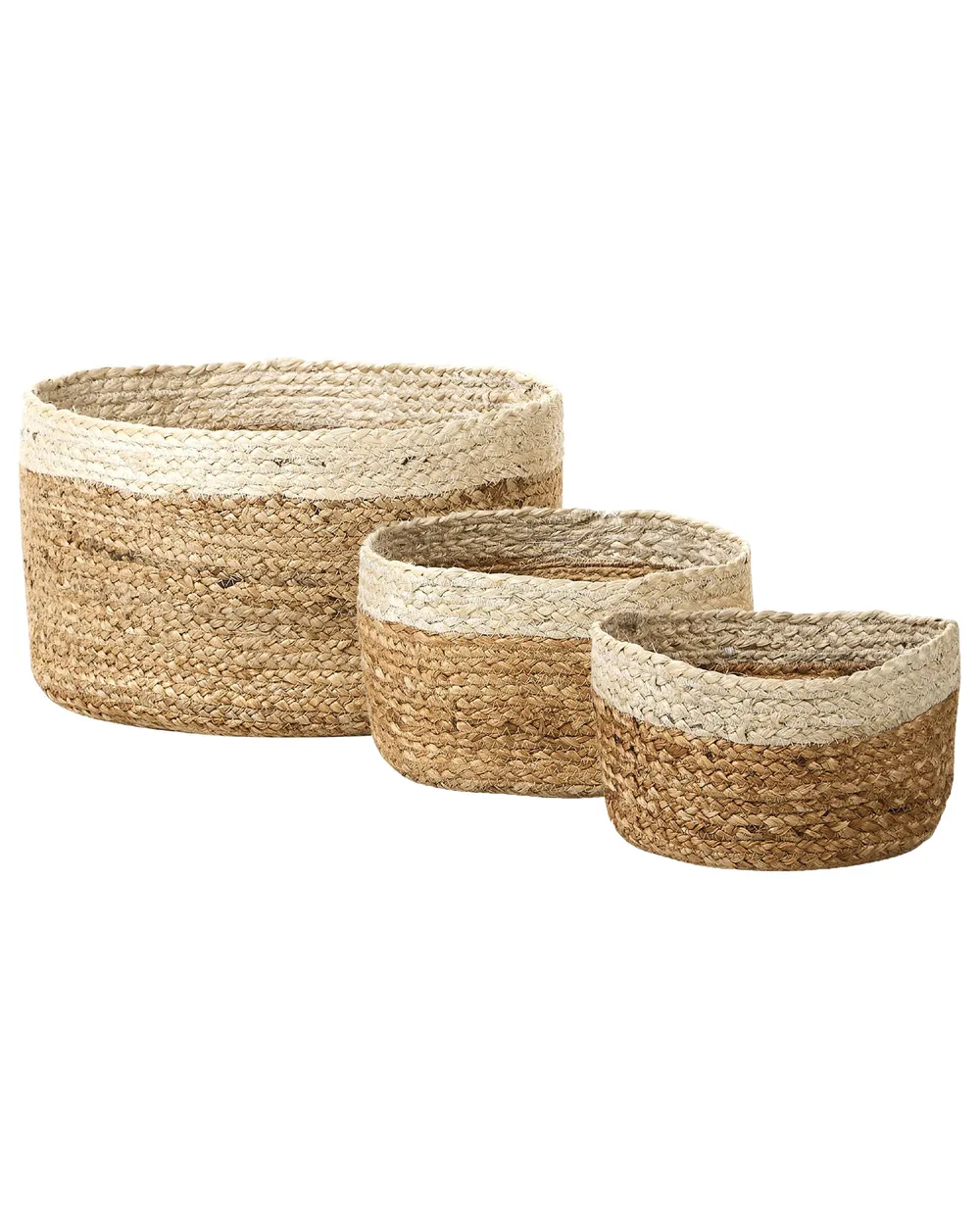 Set of 3 Baskets TAJORI Jute Natural