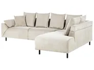 Corner Sofa 4 Seater LUNNER Corduroy Beige Left Hand_961126