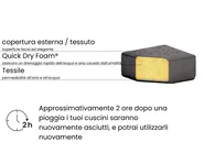 Lettino Prendisole con Cuscino AMELIA Metallo Grigio scuro_992601