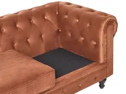 Divano 3 posti CHESTERFIELD Velluto Marrone dorato_1033573