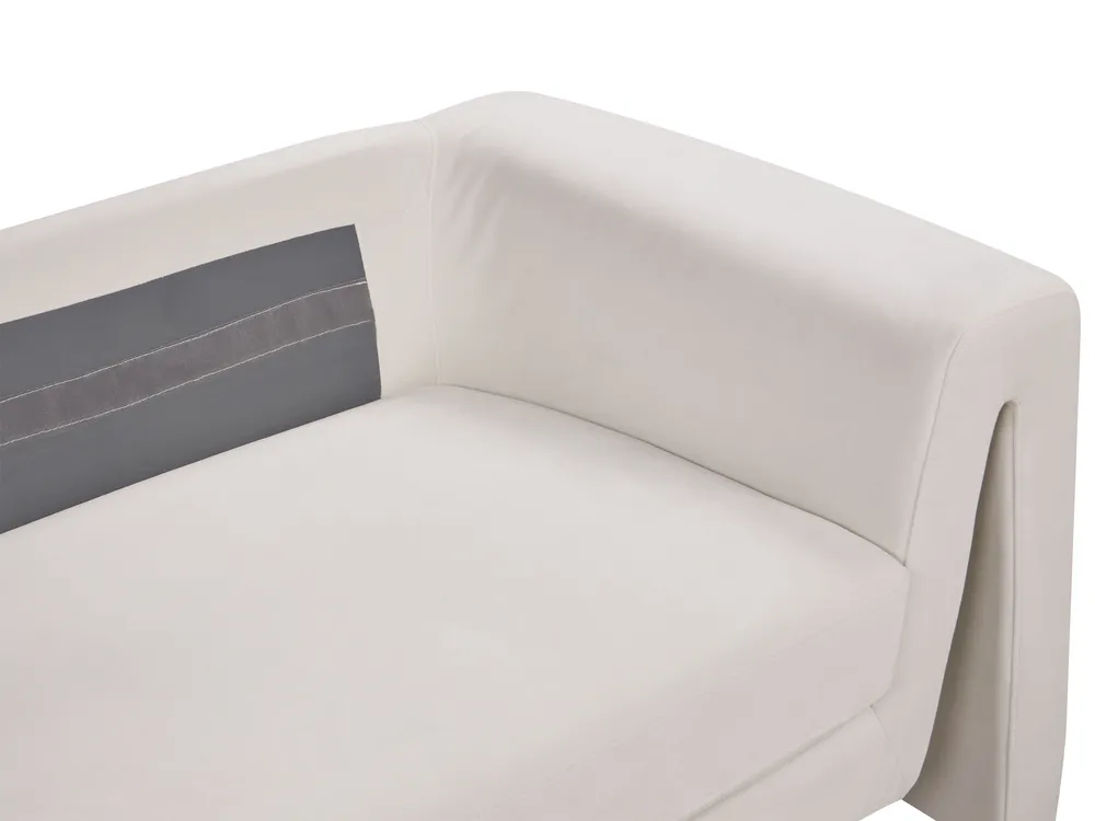 Divano 3 posti MAUNU Velluto Beige chiaro_895156