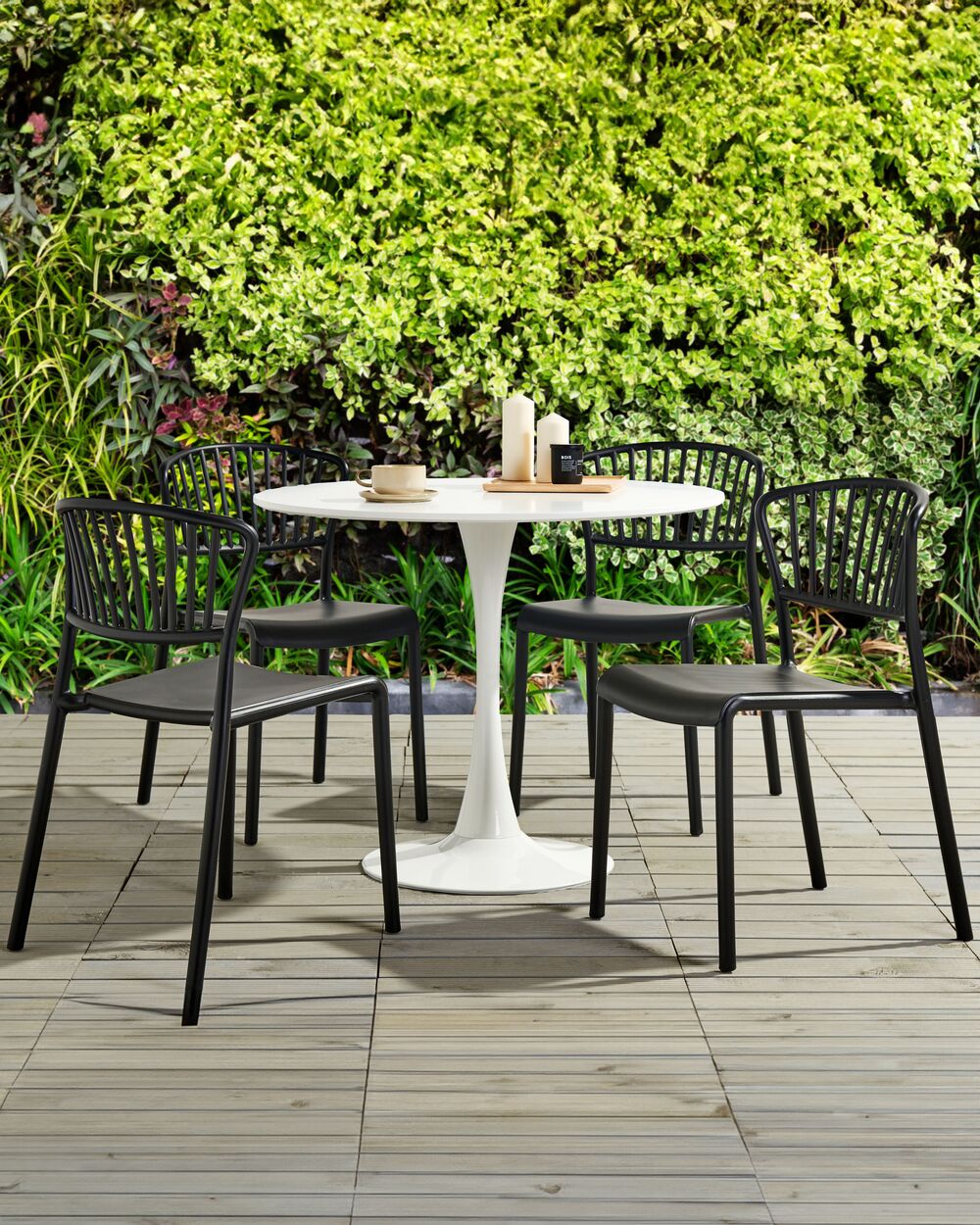 Gartenstuhl 4er Set GELA Schwarz