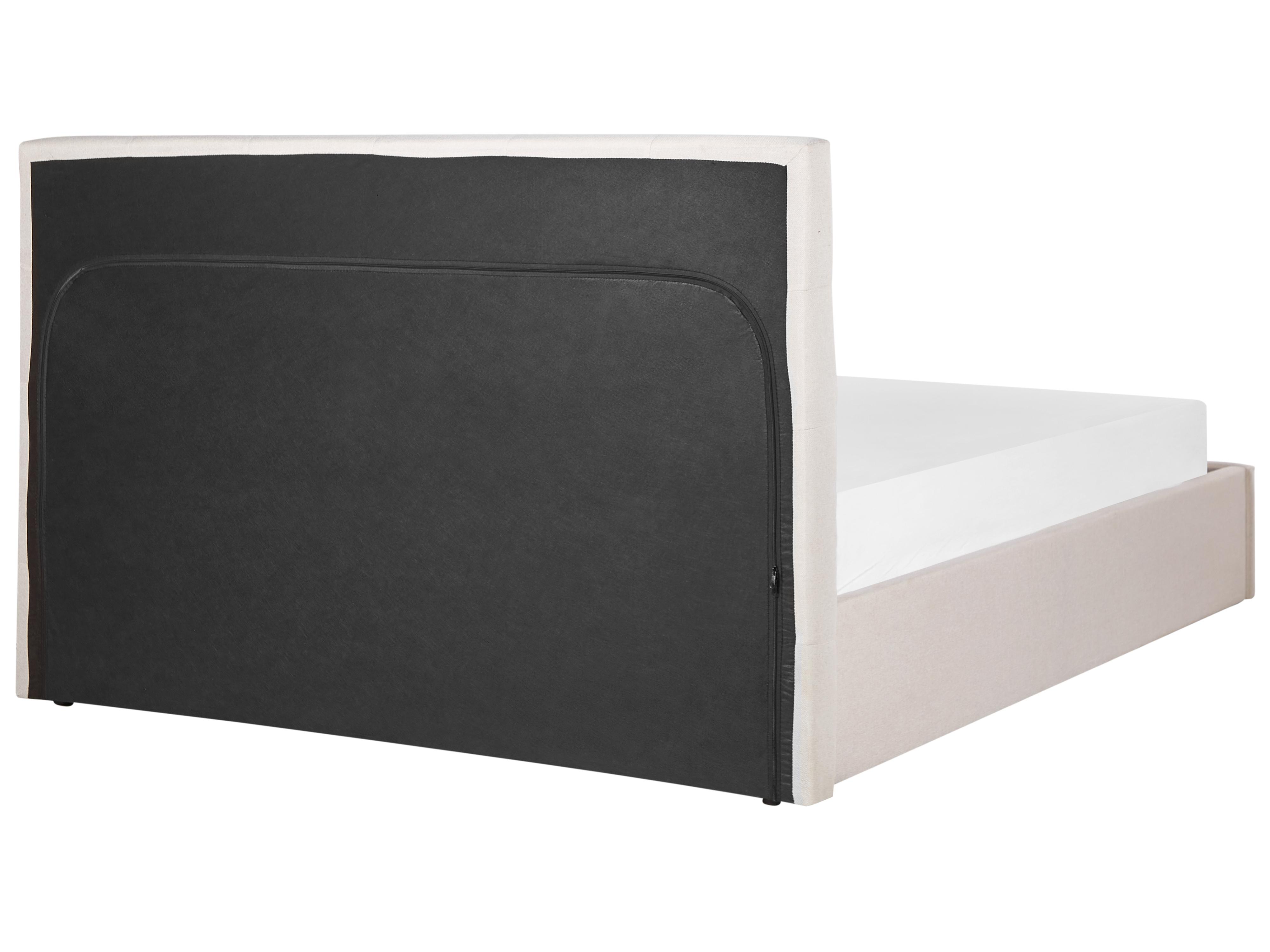 Bett mit Stauraum LORIENT Stoff Beige 160 x 200 cm_901806