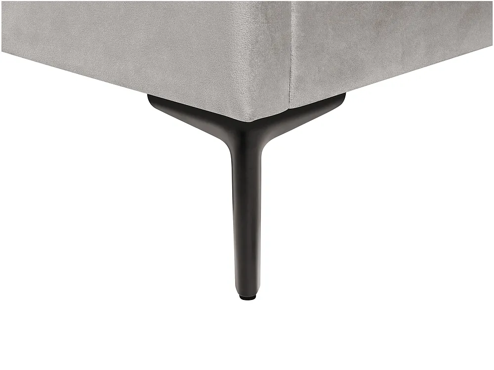 Ottoman Bed SEZANNE Velvet Light Grey 140 x 200 cm (EU Double)_800050