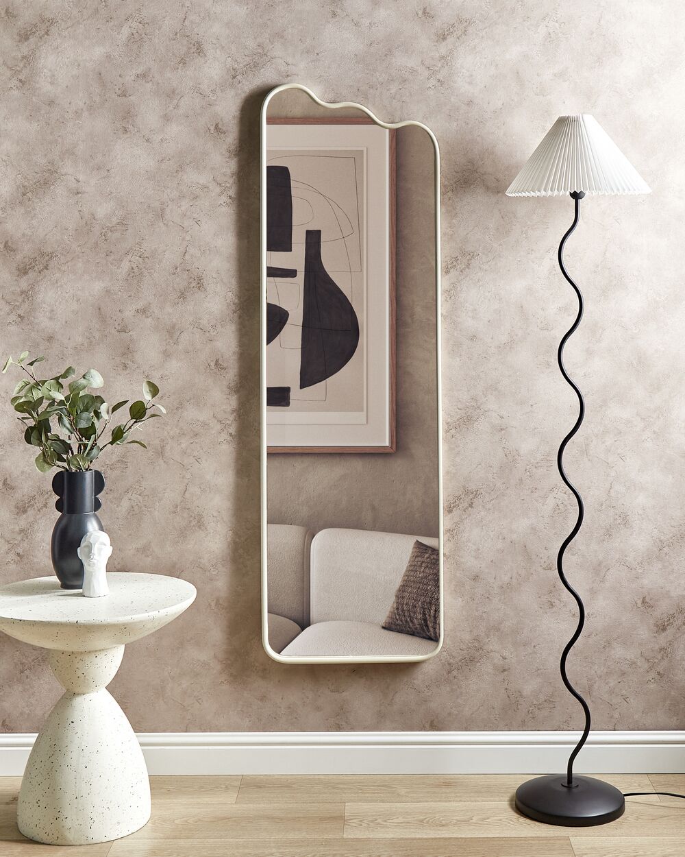 Väggspegel ABZAC 45 cm 145 cm Metall Off-White