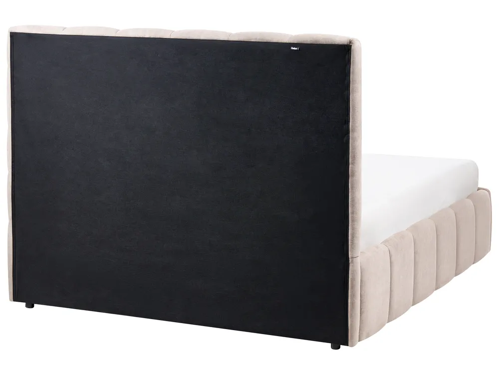 Ottoman Bed VAUVERT Fabric Taupe 140 x 200 cm (EU Double)_1093457