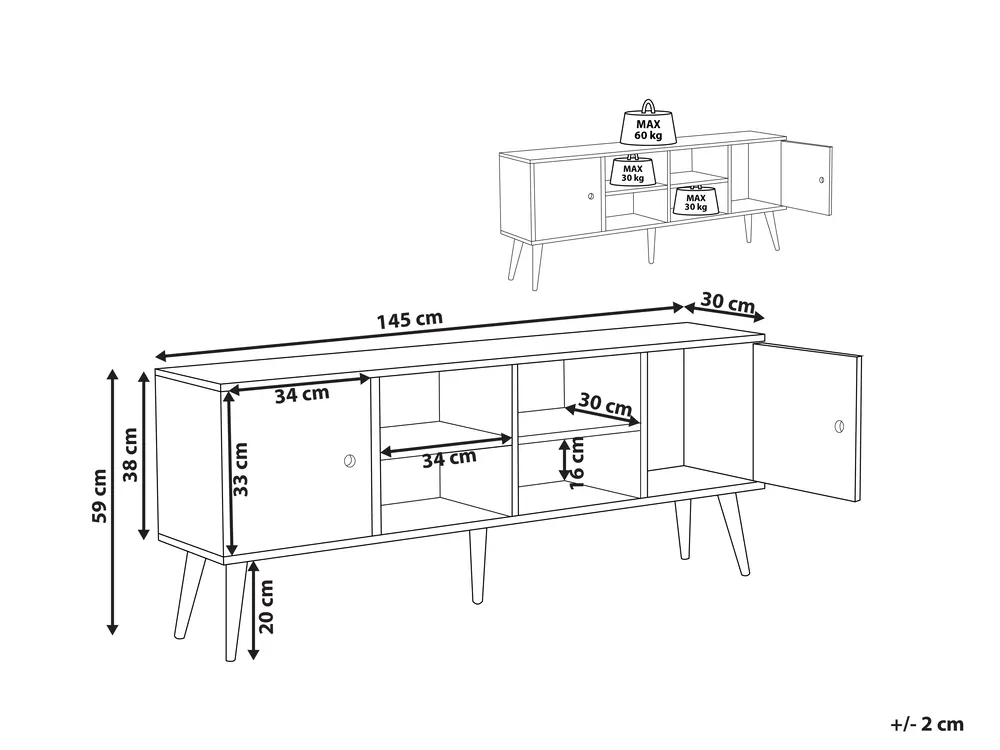 Mobile TV CHANDLER Legno Marrone chiaro_817787