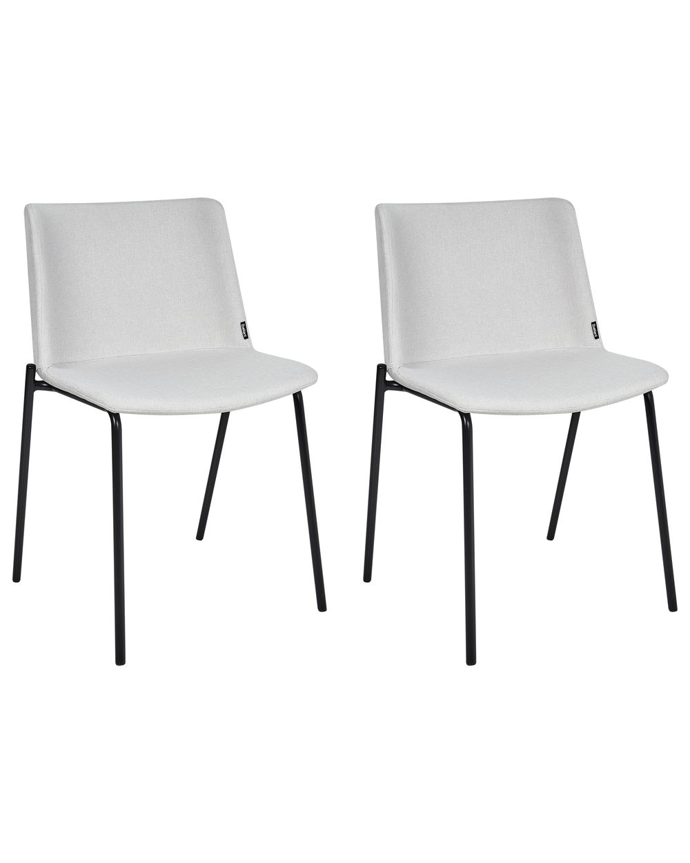 Lot de 2 chaises de salle à manger ESBON Tissu Gris clair