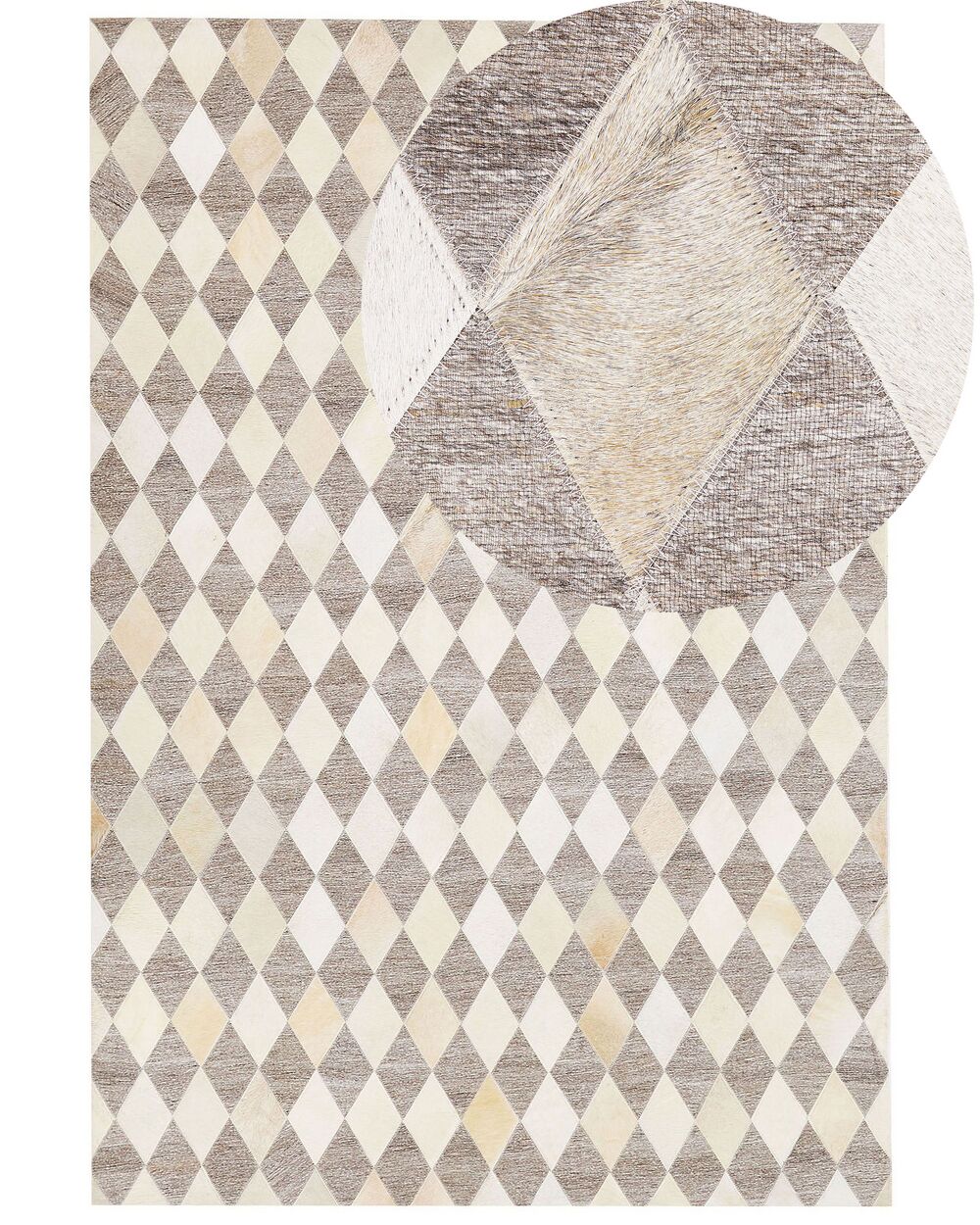 Teppich SESLICE Beige 140 x 200 cm Echtleder
