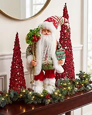 Christmas Decoration MOSVATN 37 cm Santa Claus Red/ Green_1184128