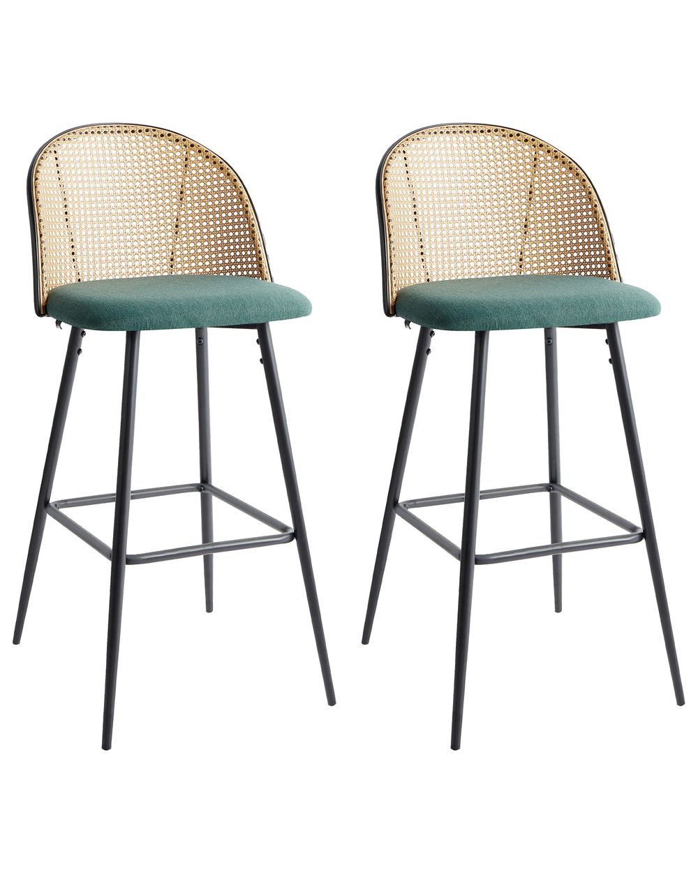 Lot de 2 chaises de bar CORNELL Métal Vert