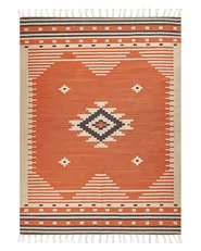 Dywan GAVAR Pomarańczowy 140 x 200 cm Kilim Bawełna_869199