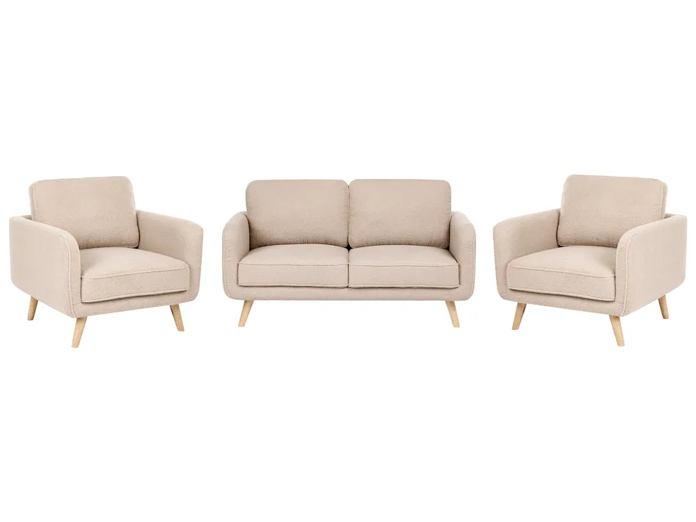 Living Room Set 4 Seater KILJA Boucle Beige_1113590