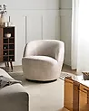Swivel Armchair KUOLPA Chenille Beige