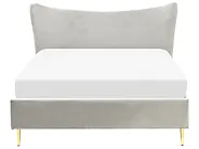 Bett mit Lattenrost Samtstoff CHALEIX 140 x 200 cm Hellgrau_844537