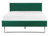 Sametová, zelená postel 140 x 200 cm BELLOU_777600