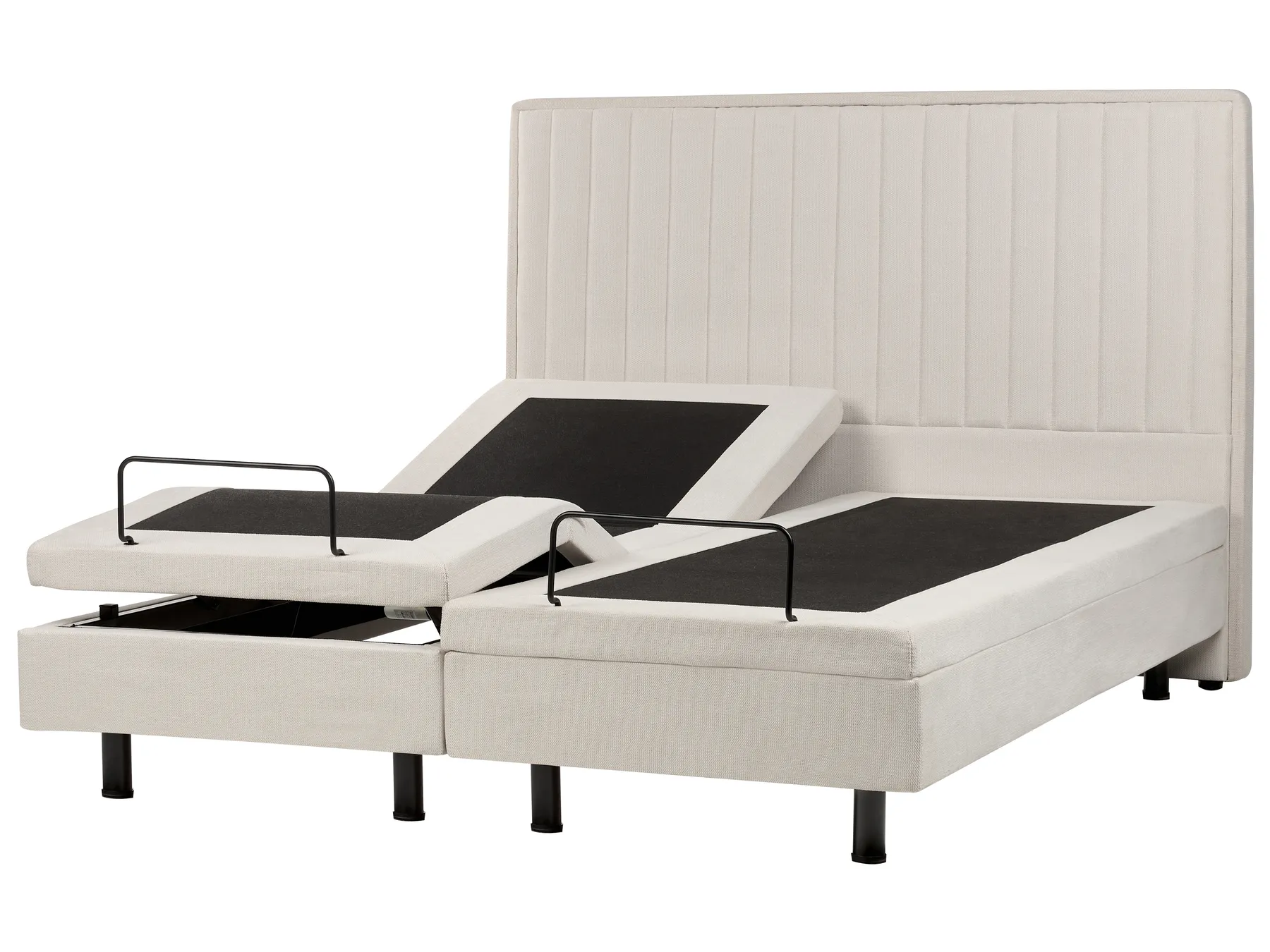 Bett verstellbar Stoff DUKE II 160 x 200 cm Hellbeige_910543