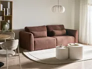 Sofa rozkładana dla 3 osób VAXHOLM ze schowkiem Boucle Brązowy_1026751