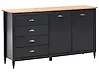 2 Door Sideboard SHILLINGTON Pine Wood Black