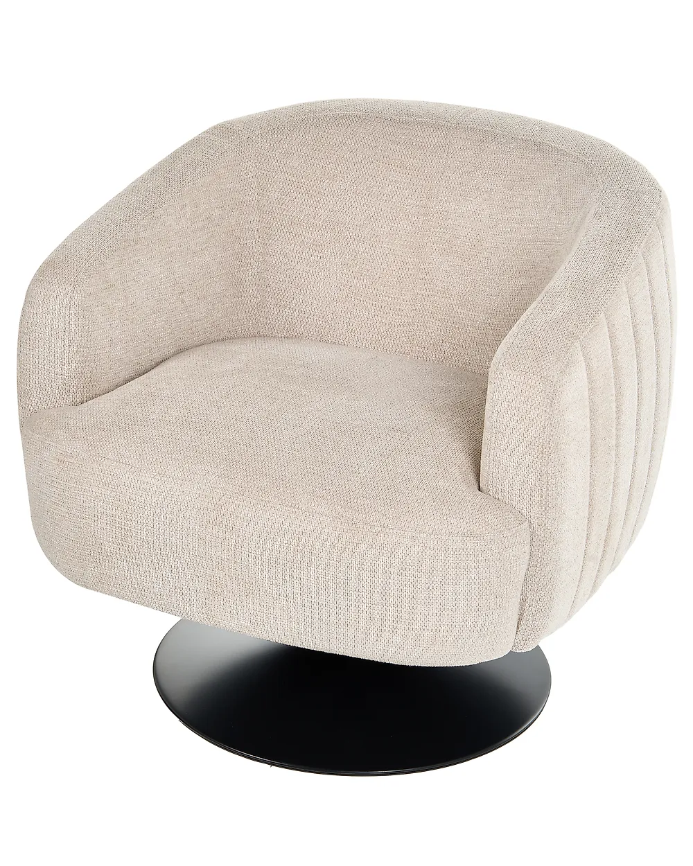 Poltrona giratória NORAGER Tecido Creme claro_1165191