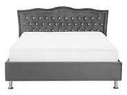 Letto contenitore METZ Velluto Grigio scuro 140 x 200 cm_736192